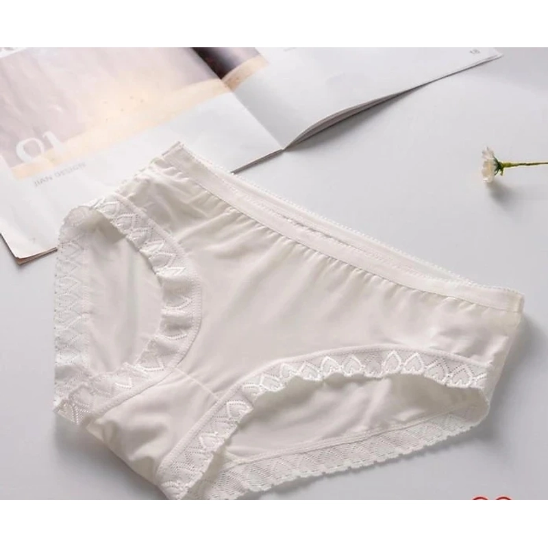 Combo 2 Quần lót thun lạnh viền ren tim lưng vừa size 40-55kg  466211