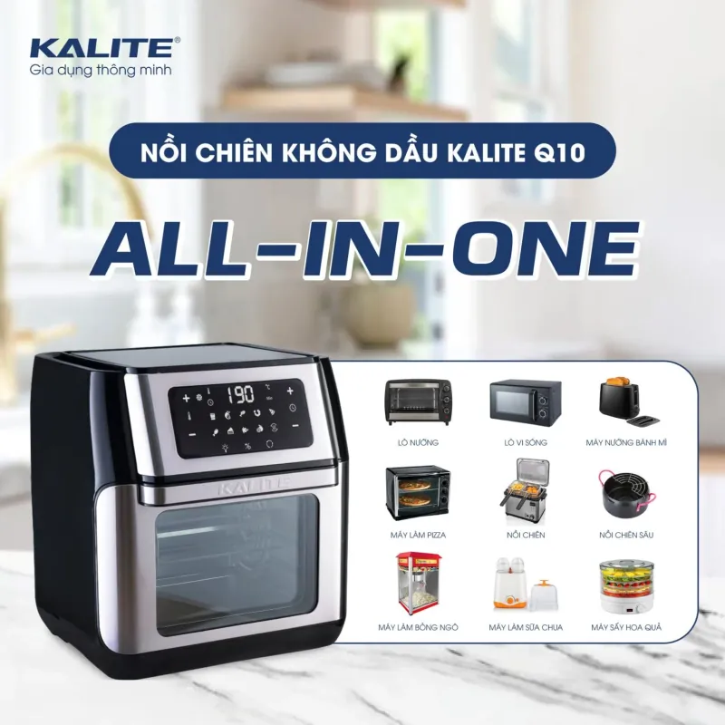 ⭐ KALITE Q10 – Nồi chiên không dầu 10L, trục xiên quay, tiện lợi cho gia đình 705992