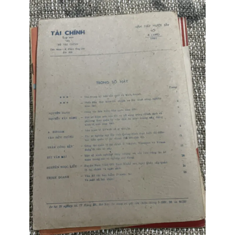 Tạp chí tài chính - khổ lớn 3.1981  1021368