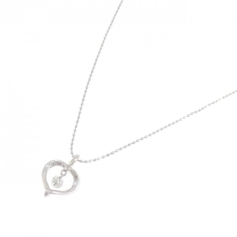 K18WG/750WG Dây chuyền kim cương hình trái tim 0.10CT - Hàng hiệu Chính hãng 859080