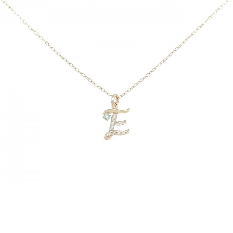 K10YG Chữ cái E Dây chuyền Ngọc lục bảo - Hàng hiệu Chính hãng 862080