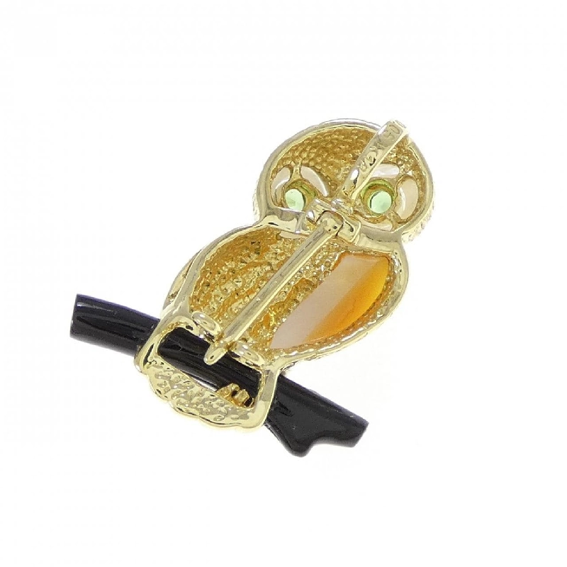 K18YG Cú màu đá quý dây chuyền - Hàng hiệu Authentic 864955