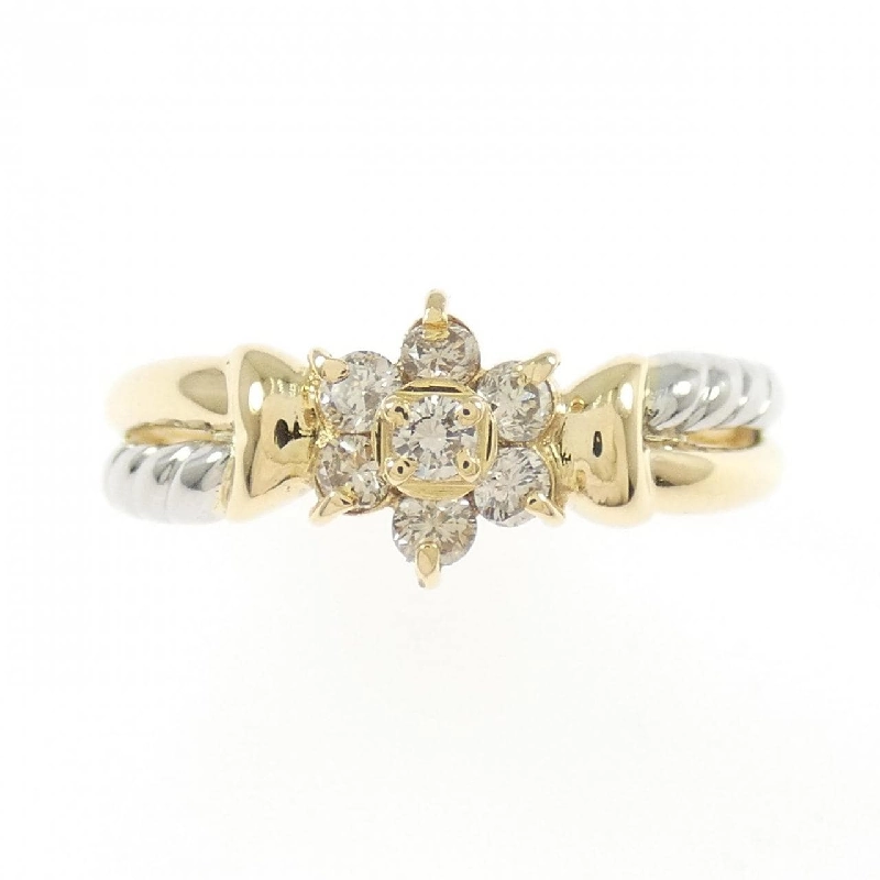 Nhẫn kim cương hoa K18YG/PT900 0.23CT - Hàng hiệu Authentic 854628