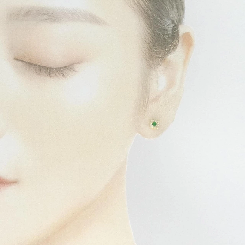 K18YG Emerald Earrings - Hàng hiệu Authentic 871532