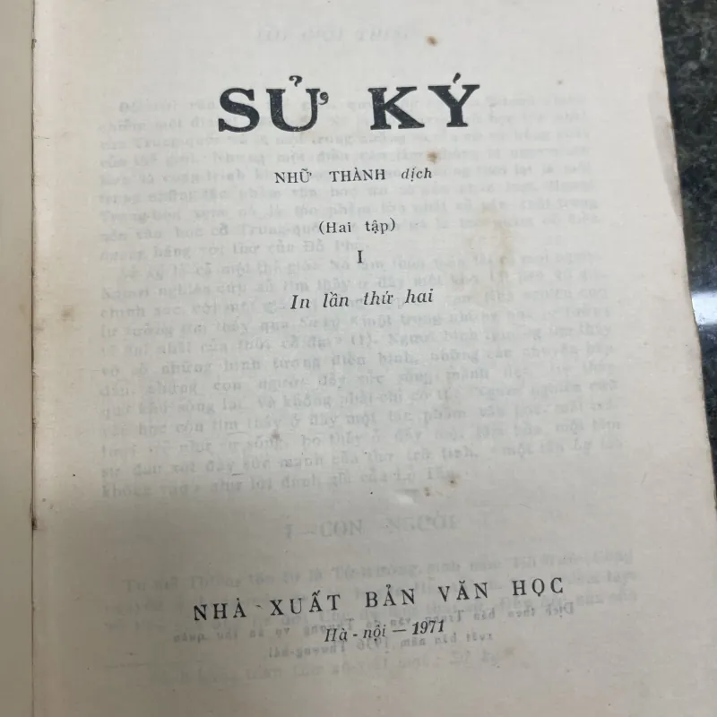 Sử ký Tư Mã Thiên tập 1 XB 1971 760419