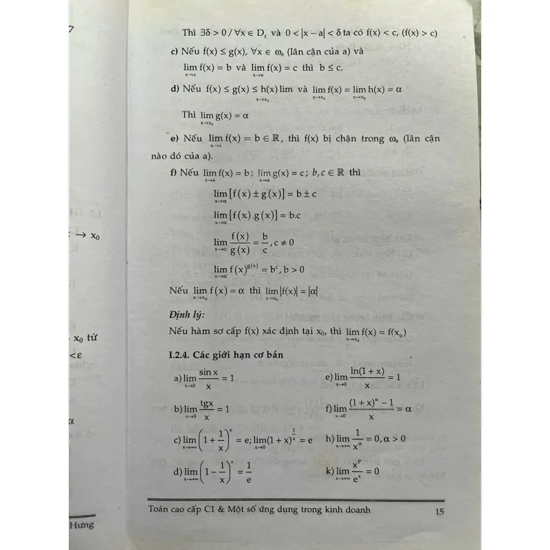 TOÁN CAO CẤP C1 VÀ MỘT SỐ ỨNG DỤNG TRONG KINH DOANH(Full bộ 2 tập) 702629