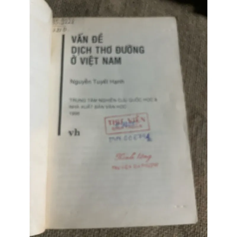 NGUYÊN TUYẾT HẠNH- Vấn đề dịch THƠ ĐƯƠNG Ở VIỆT NAM 600001