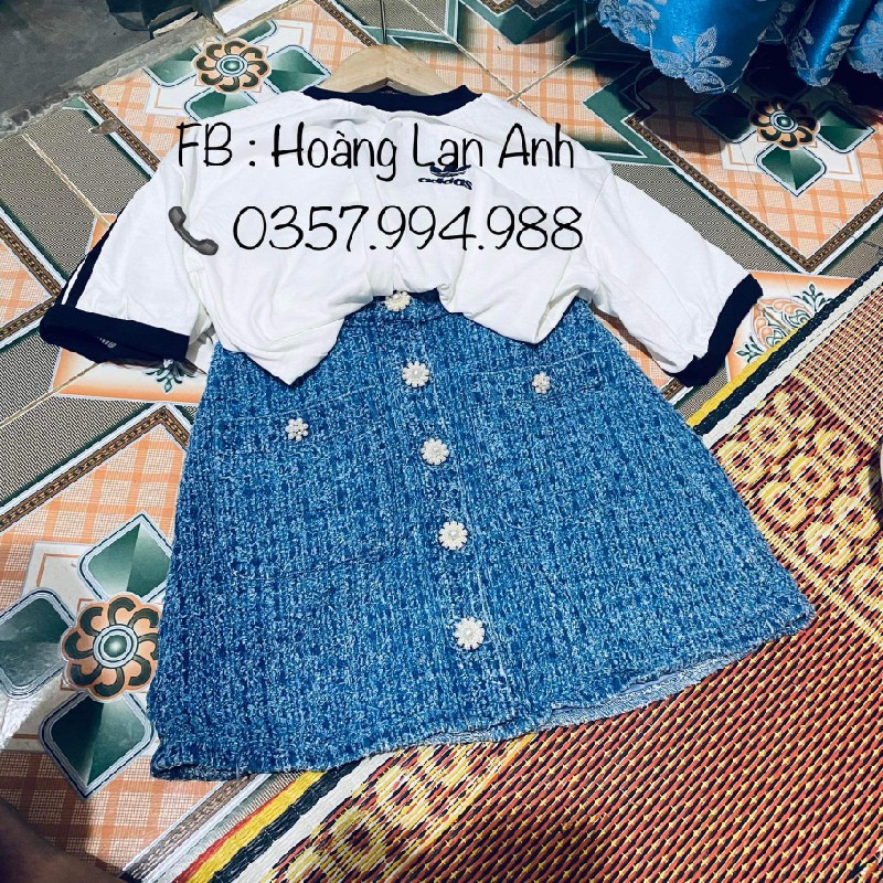 Chân váy dạ tweed hàng 2hand 11982