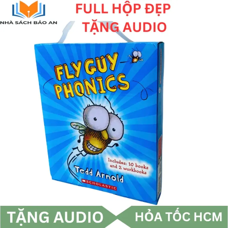 Sách - Fly Guy Phonics – Boxset 12 cuốn (10 truyện + 2 workbook) tặng audio, full hộp đẹp 1001297