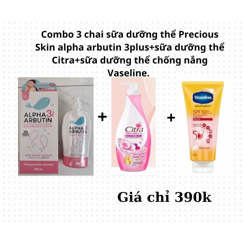 Combo 3 chai sữa dưỡng thể dưỡng da Thái Lan(đã có sử dụng qua, đã mix sẵn 5viên kt rồi ) 383204