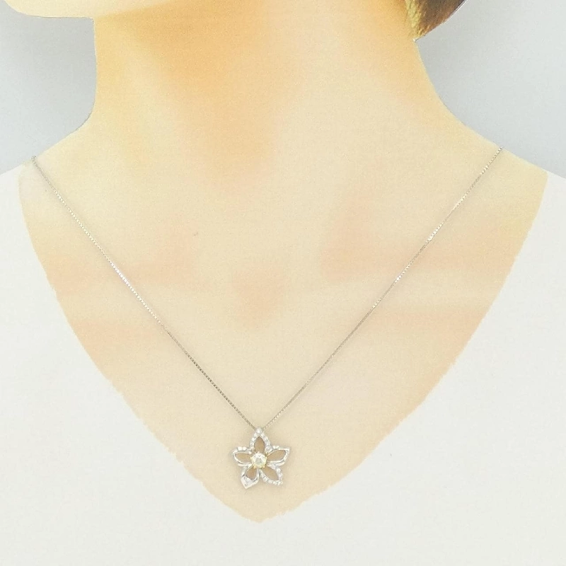 PT900/K18YG/PT850 Dây chuyền kim cương hoa 0.324CT - Hàng hiệu Authentic 857642