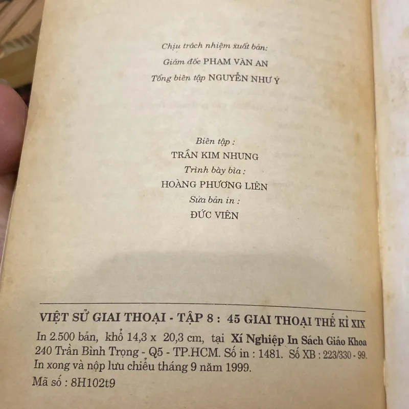 VIỆT SỬ GIAI THOẠI, TẬP 8, 45 GIAI THOẠI THẾ KỶ XIX (XB 1999) 518475