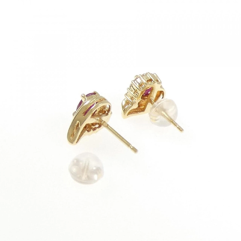 K18YG Bông tai Ruby - Hàng hiệu Chính hãng 865785