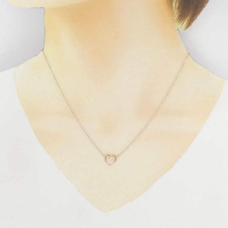 K18YG Dây chuyền kim cương hình trái tim - Hàng hiệu Chính hãng 865600