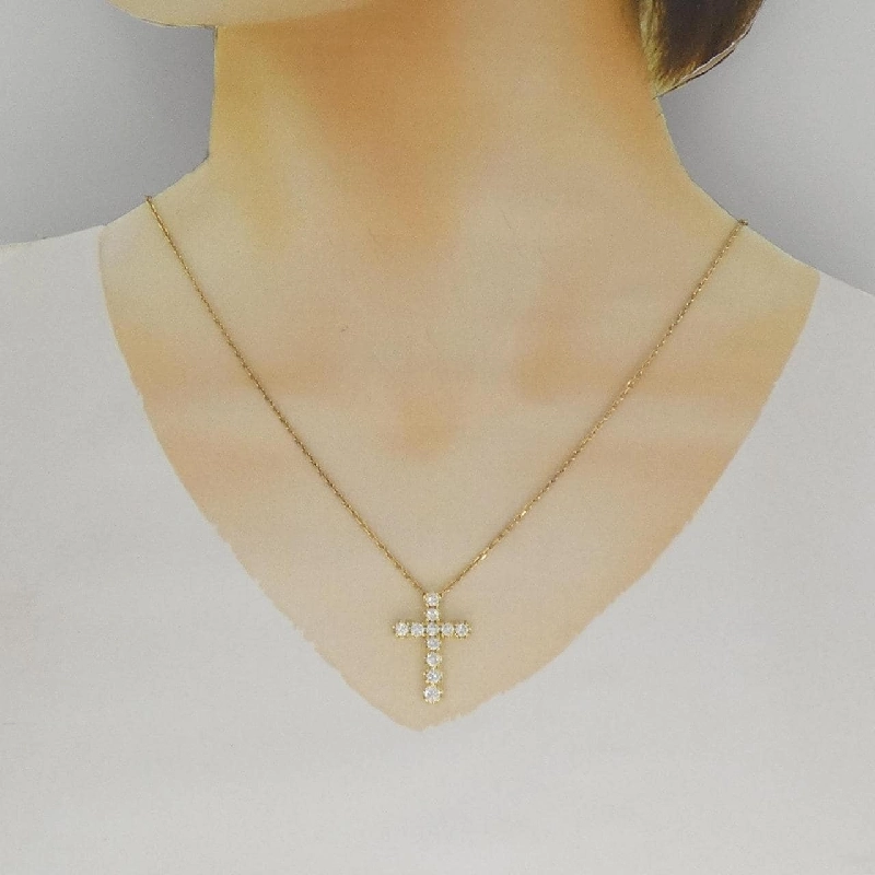 K18YG Dây chuyền kim cương chéo 1.05CT - Hàng hiệu chính hãng 856659