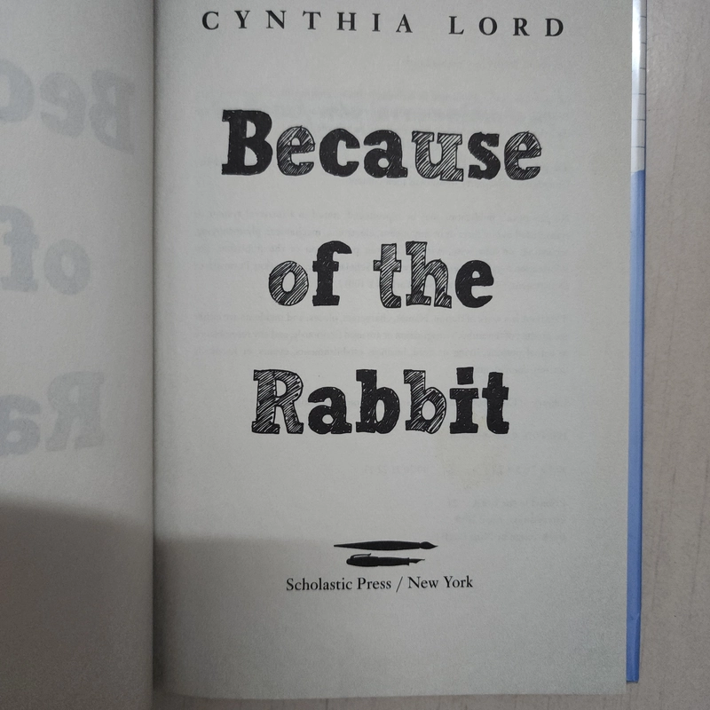Sách Because of the rabbit của Cynthia Lord mới 90% 508787