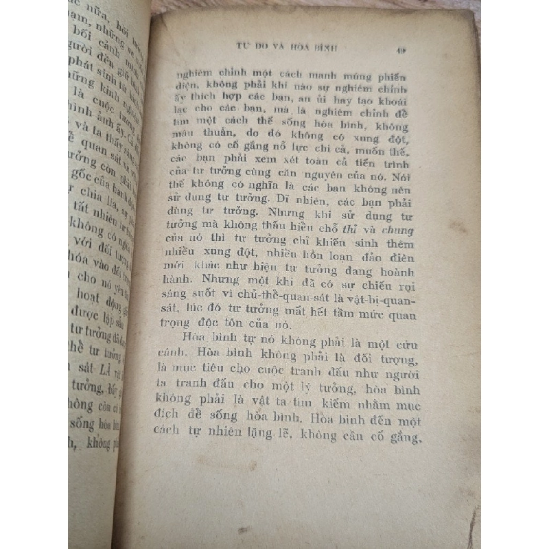 TỰ DO VÀ HOÀ BÌNH - KRISNAMURTI ( BẢN DỊCH CỦA NGUYỄN MINH TÂM VÀ ĐÀO HỮU NGHĨA ) 324580