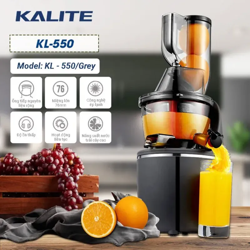 MÁY ÉP CHẬM KALITE KL-550 MÀU ĐEN-BẠC CHĨNH HÃNG MỚI 100% 575681