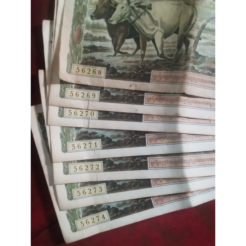 Tiền cổ xưa Campuchia bộ nguyên seri 737879