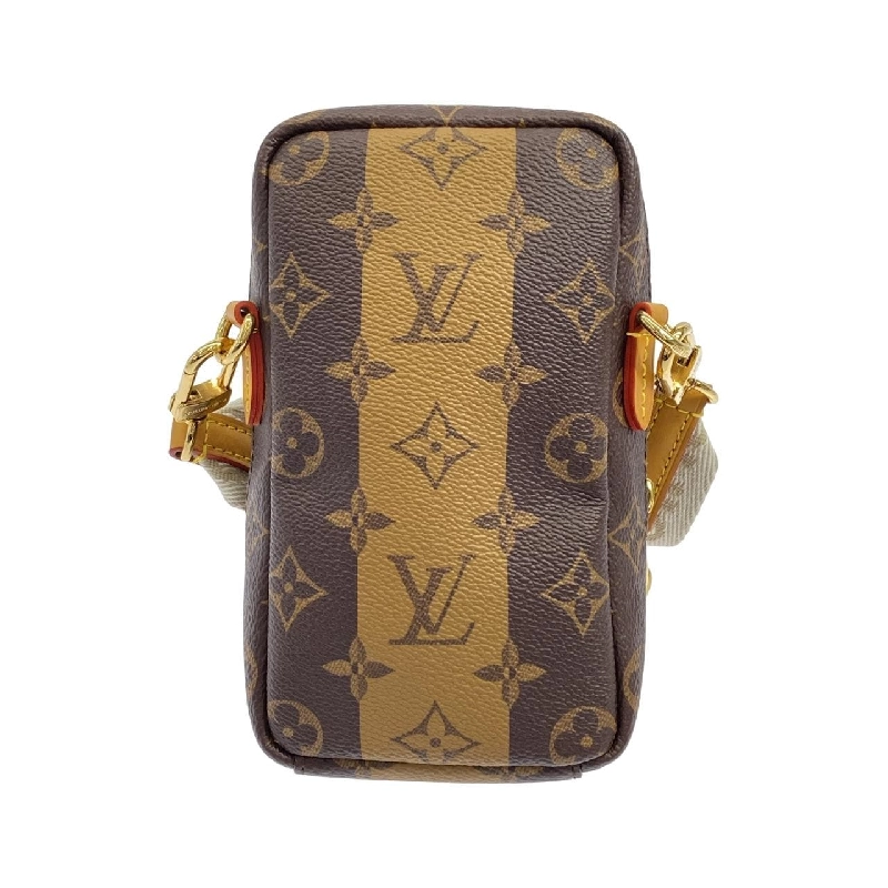 Túi đeo chéo Louis Vuitton Monogram Stripe (LV Squared) Double Phone Pouch M81005 - Hàng hiệu Chính hãng 802465