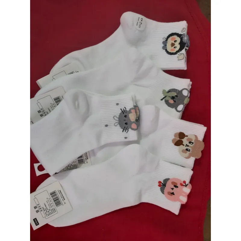 Combo 3 đôi vớ trắng cổ cao, họa tiết dễ thương  1001134