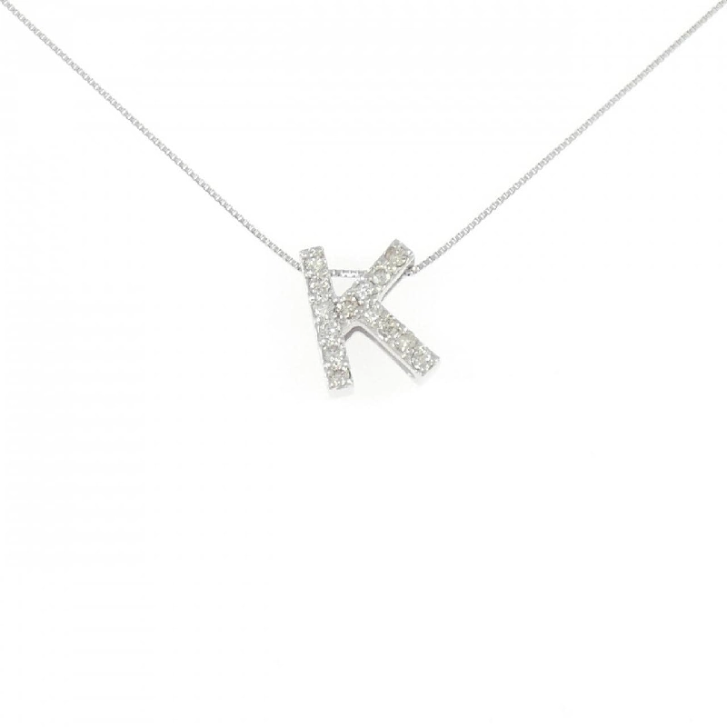 K18WG Chữ cái K Dây chuyền kim cương 0.28CT - Hàng hiệu Chính hãng 858133