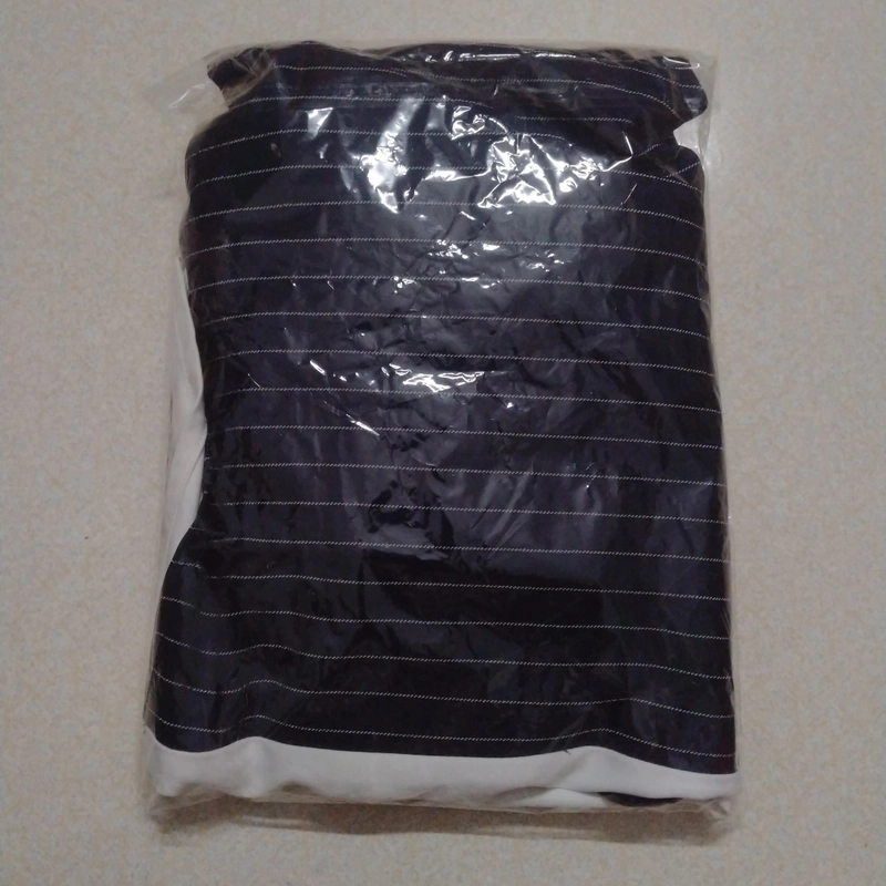 Áo somi dài tay mix kẻ xanh trắng size L 507666