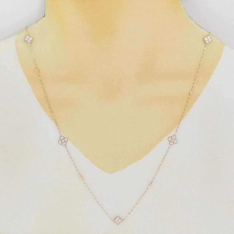 K18PG Hoa Kim Cương Dây Chuyền 1.00CT - Hàng hiệu Chính hãng 848009