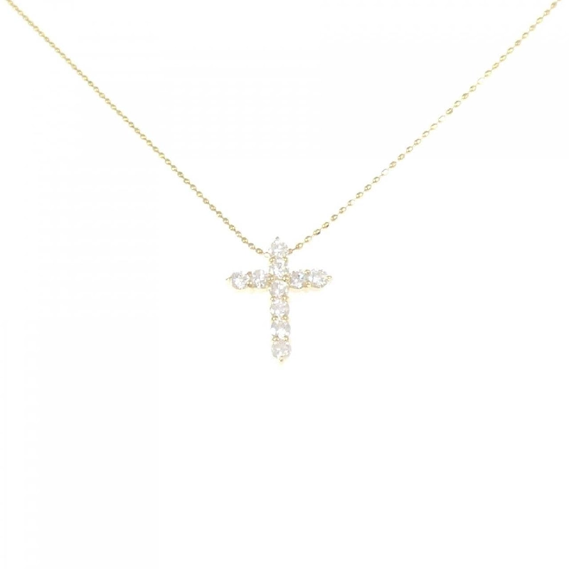 K18YG Dây chuyền kim cương chéo 0.50CT - Hàng hiệu chính hãng 857336