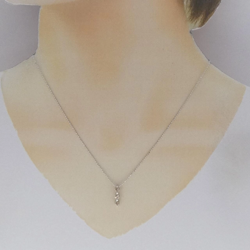 K18WG Dây chuyền kim cương ba viên 0.5CT - Hàng hiệu Authentic 857895