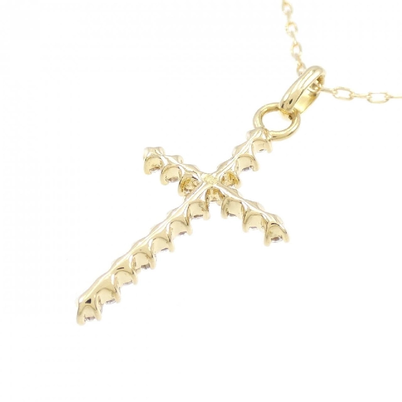 K18YG Dây chuyền hình chữ thập Cubic - Hàng hiệu Chính hãng 862036