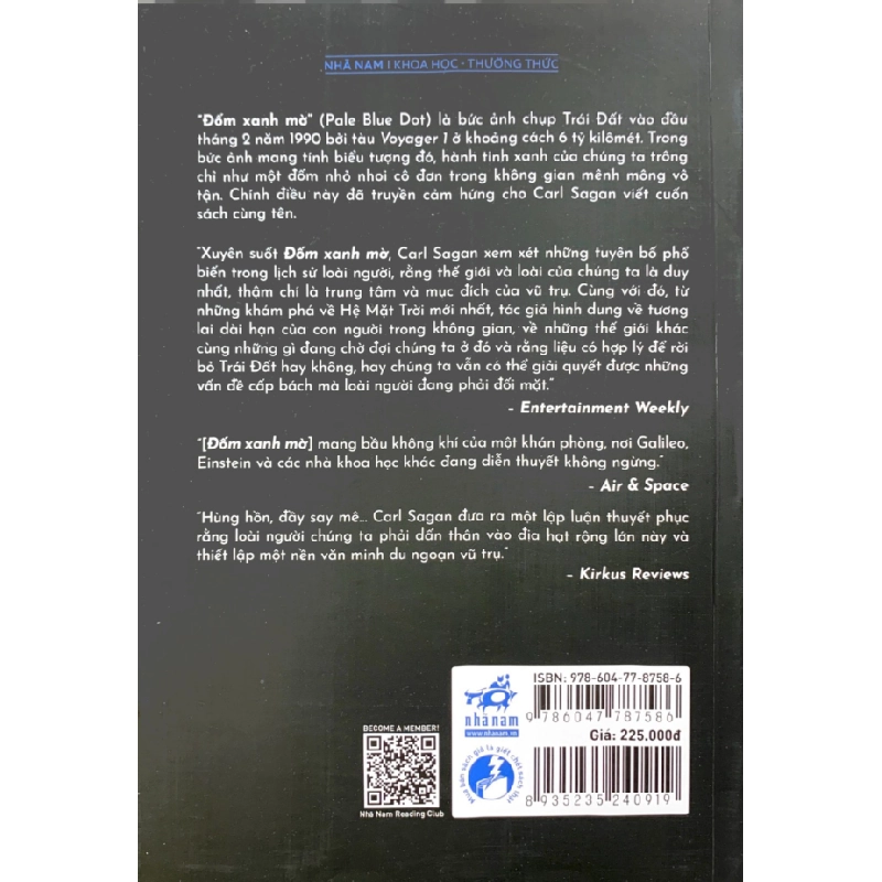 Đốm Xanh Mờ - Tầm Nhìn Về Tương Lai Của Loài Người Trong Không Gian - Carl Sagan 292700