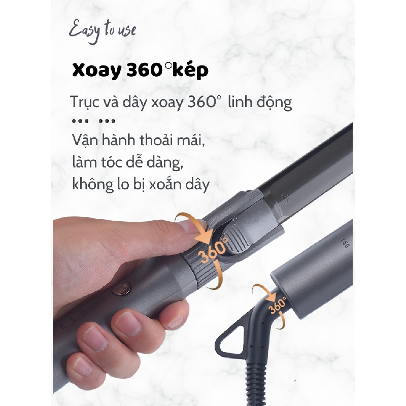 Máy uốn tóc xoăn Hàn Quốc Koremi tự xoay trục 360 độ 25mm   20431