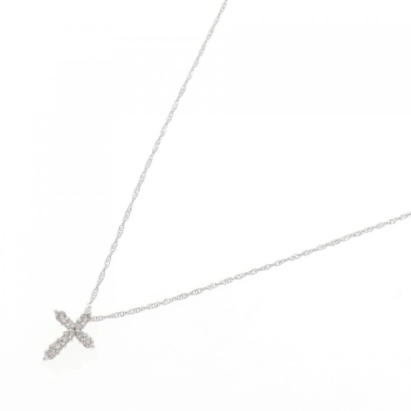 K18WG Dây chuyền kim cương chéo 0.15CT - Hàng hiệu Authentic 857294