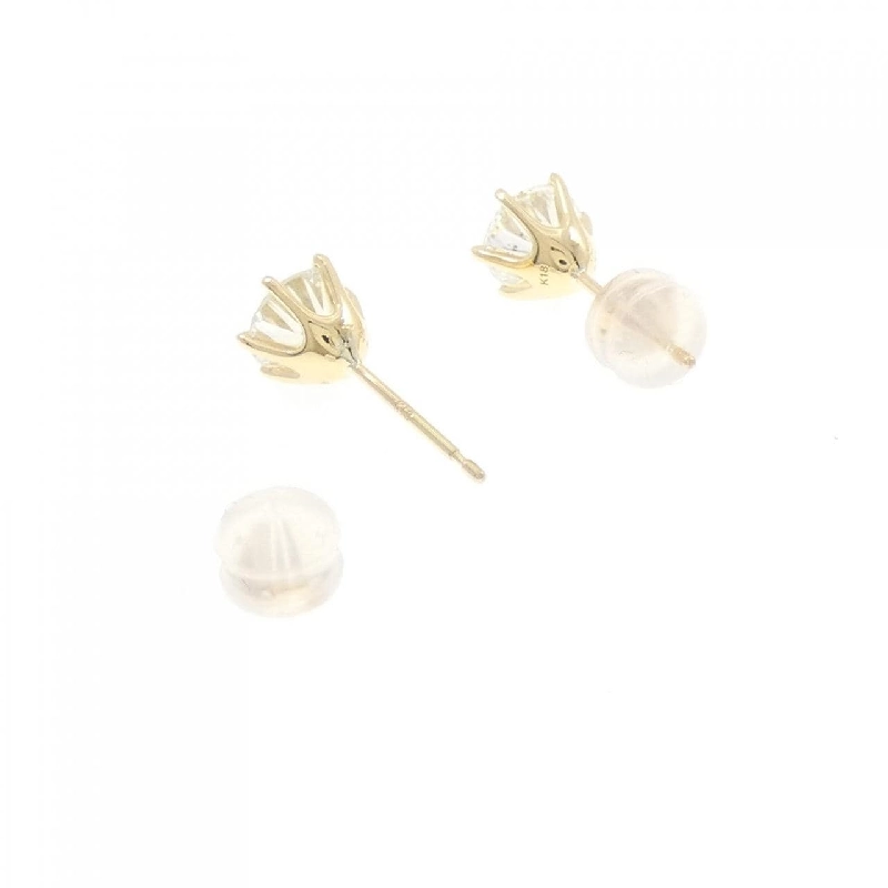 K18YG Bông tai Kim cương 0.763CT 0.743CT H SI2 Tốt - Hàng hiệu Chính hãng 871938