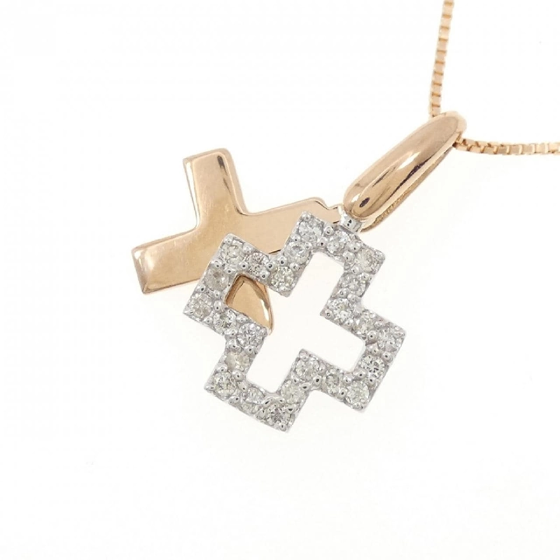 K18PG/K18WG Dây chuyền kim cương chéo 0.25CT - Hàng hiệu Authentic 863942