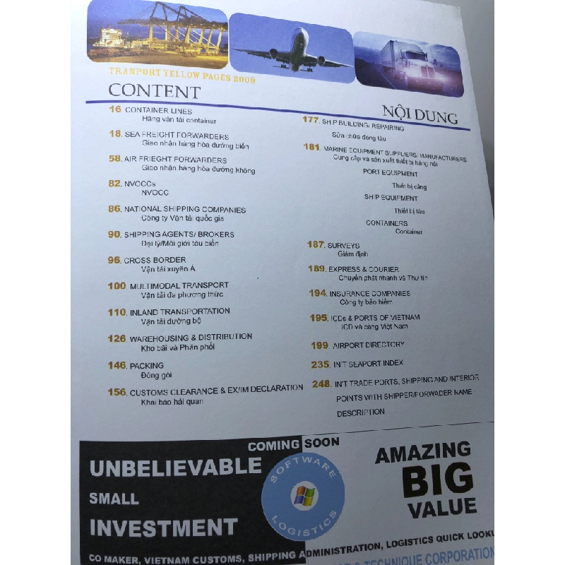 Transport Yellow Pages 2009 Vietnam shipper mới 85% bẩn nhẹ HPB0108 GIÁO TRÌNH, CHUYÊN MÔN 458620