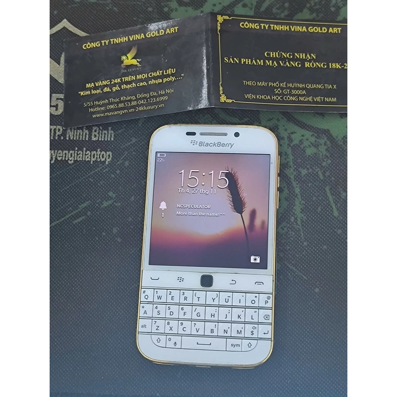 BlackBerry Q10 White viền Gold 329304