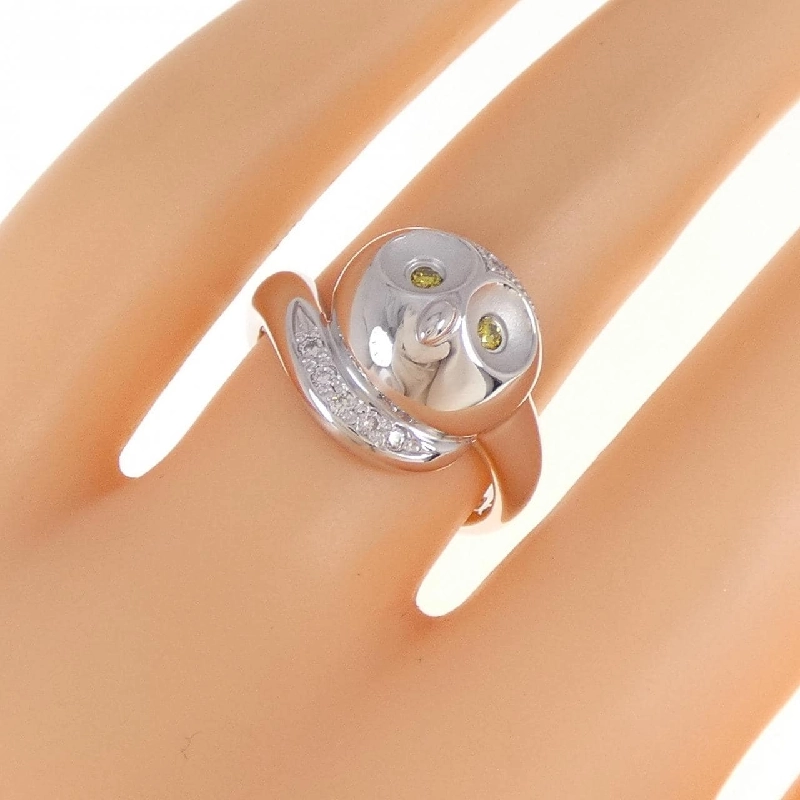 Nhẫn kim cương K18WG hình cú 0.144CT 673098