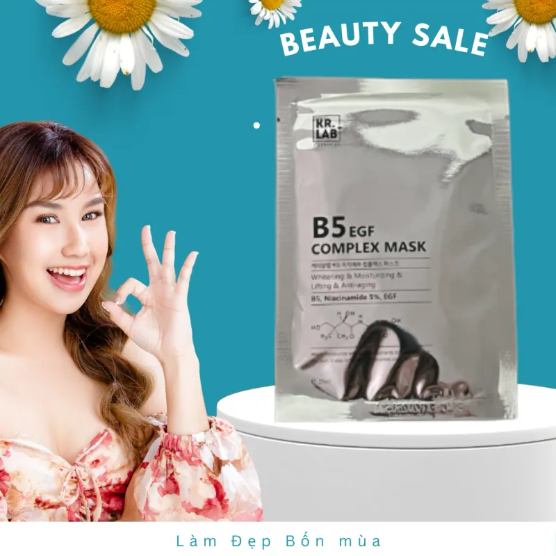Combo 10m Mặt nạ B5 Kr Lab EGF Complex Mask cấp ẩm phục hồi da chính hãng nguyên mác 146523
