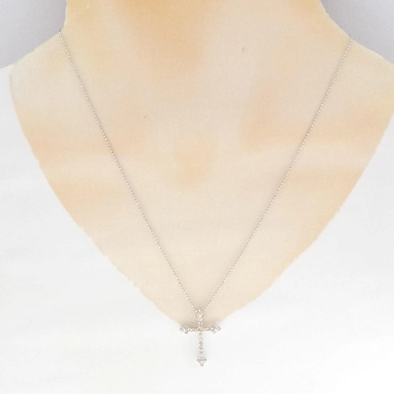 K18WG Dây chuyền kim cương chéo 0.50CT - Hàng hiệu Authentic 858129