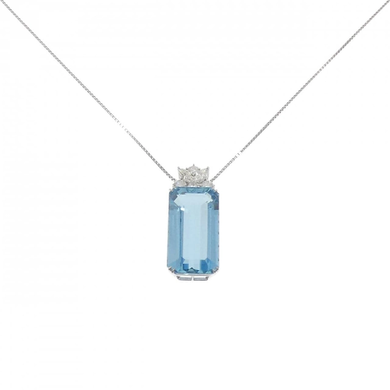 Dây chuyền aquamarine PT900/PT850 36.62CT - Hàng hiệu Authentic 858058
