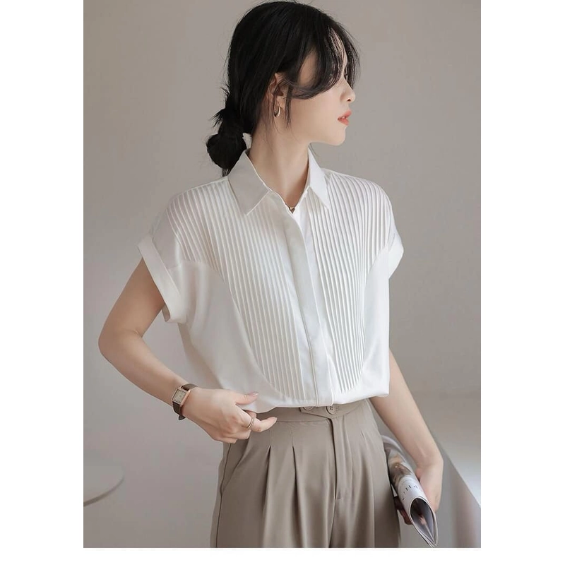 Áo sơ mi trắng, size L, chất mát 379629