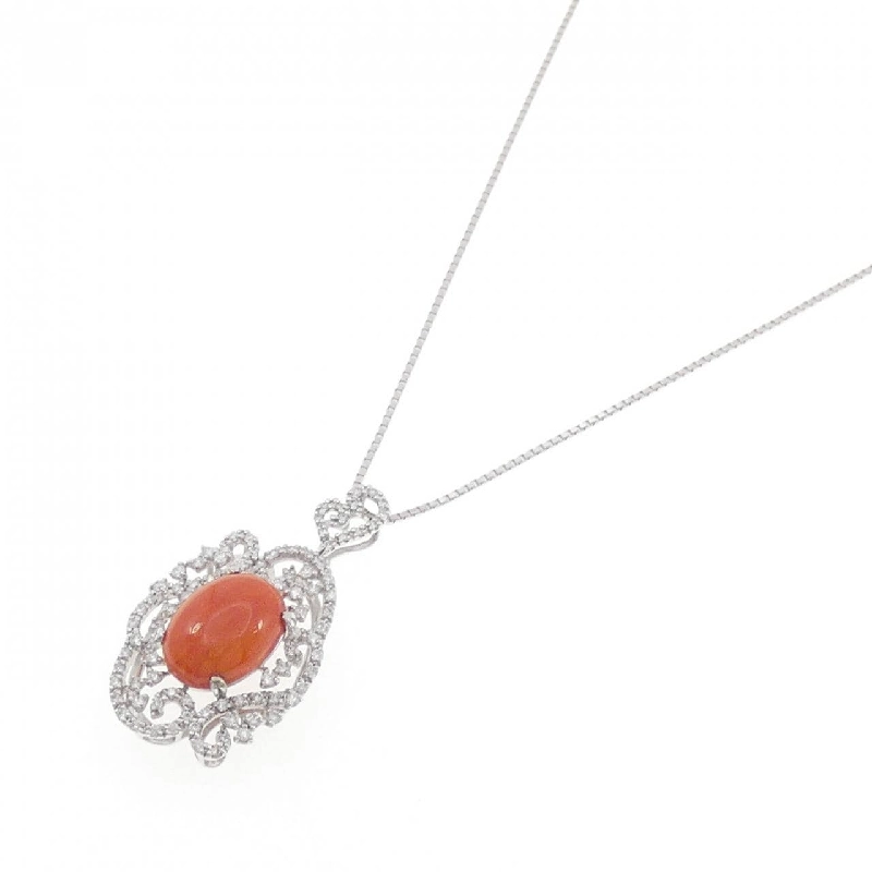 K18WG Mặt dây chuyền san hô - Hàng hiệu Authentic 857723