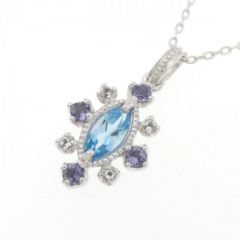 K18WG Blue Topaz Necklace - Hàng hiệu Authentic 857704