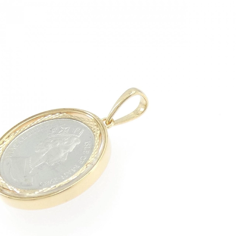K18YG(枠) Đồng xu Mặt dây chuyền - Hàng hiệu Chính hãng 863019