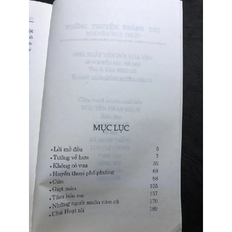 Những truyện thành thị 2004 mới 80% bẩn nhẹ Nguyễn Huy Thiệp HPB0906 SÁCH VĂN HỌC 459402