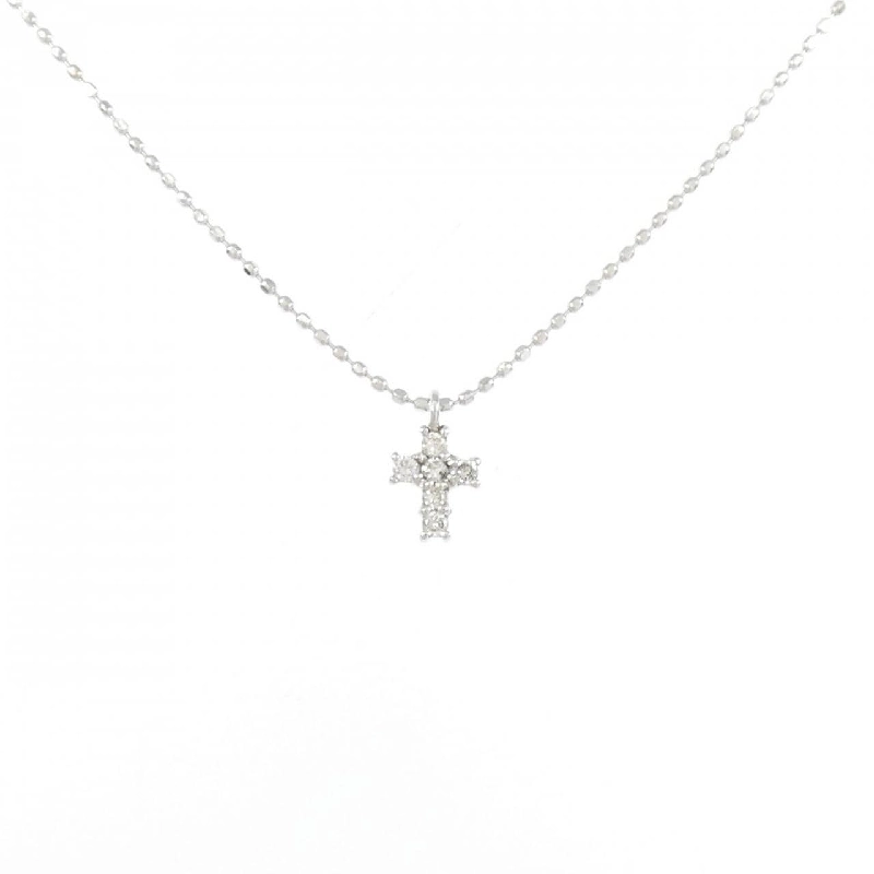 K18WG Dây chuyền kim cương chéo 0.06CT - Hàng hiệu Chính hãng 861834