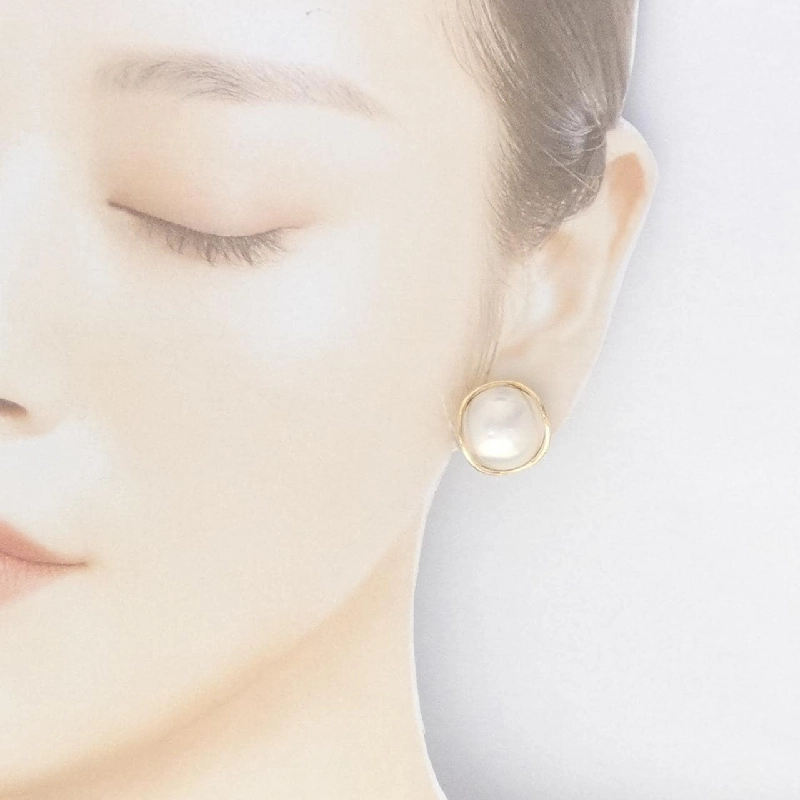 K18YG Mabe Pearl Earrings - Hàng hiệu Authentic 869608