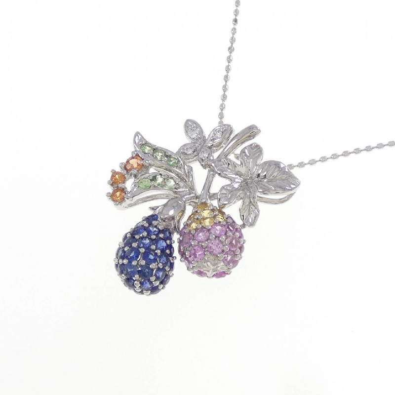 K18WG Đá màu Dây chuyền - Hàng hiệu Chính hãng 860352